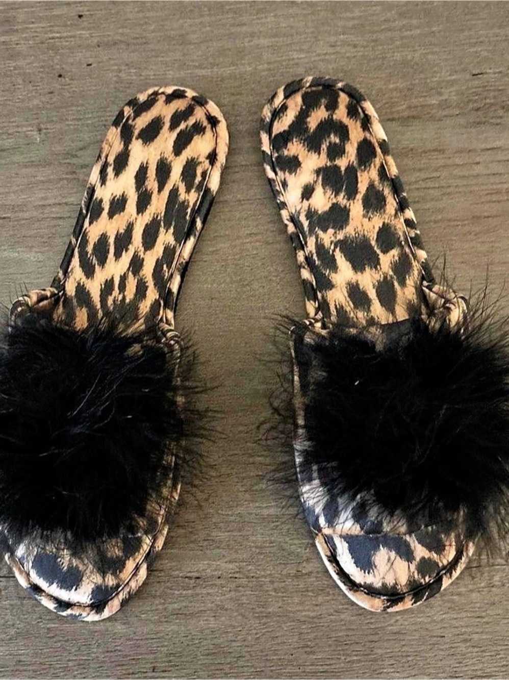 INC International Concepts Leopard Print Feather Slide Sandals Sz L 9/10